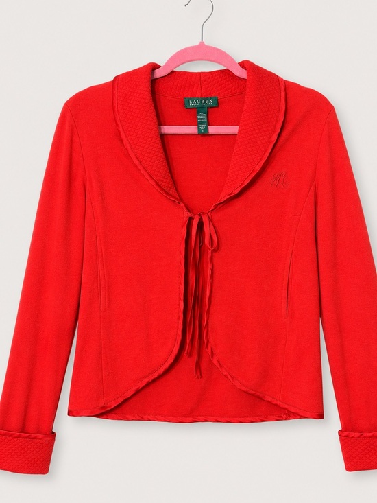 Lauren Ralph Lauren Tops - Lauren Ralph Lauren Bright Red Tie-Front sweater